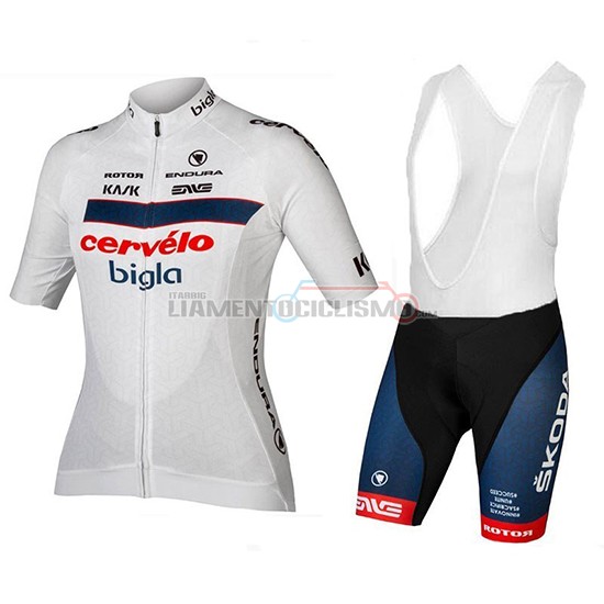 Abbigliamento Ciclismo Cervelo Bigla Manica Corta 2018 Bianco Nero